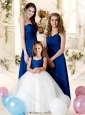 2016 Elegant Ruched Empire Bridesmaid Dress with Dark blue
