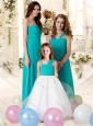 2016 Romantic Turquoise Chiffon Bridesmaid Dress with Floor Length