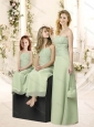 Elegant Apple Green Chiffon Bridesmaid Dress with Ruching