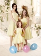 Delicate A-line Tulle Bridesmaid Dress with Handle Made Flower and Sashes