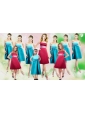 Pretty Satin Red Bridesmaid Dresses with Handle Made Flower