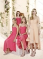 The Most Popular High Low Chiffon Bridesmaid Dress with Ruching