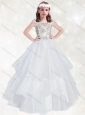 Exclusive Scoop White Mini Quinceanera Dress with Beading and Ruffled Layers