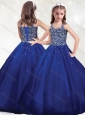 New Arrivals Straps Royal Blue Mini Quinceanera  Dress with Beading