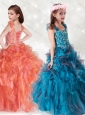 New Style Beaded and Ruffled Mini Quinceanera  Dress with Straps