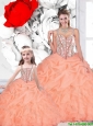 2015 Fall Popular Ball Gown Straps Beaded Macthing Sister Dresses