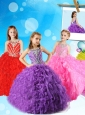 Discount Beaded and Ruffled  Mini Quinceanera Dress with Scoop