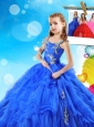 Fashionable Beaded and Ruffled Layers Mini Quinceanera Dress in Royal Blue