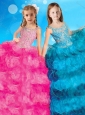 Wonderful Straps Two Tone Little Girl Pageant Dress with Beading and Ruffles