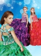 Cheap Beaded and Ruffled Little Girl Pageant Dress with Halter Top