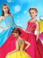 Classical Beaded Decorated Scoop Little Girl Pageant Dress in Tulle