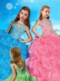 Comfortable Scoop Cap Sleeves Little Girl Pageant Dress with Beading and Ruffles