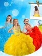 Most Popular Halter Top Yellow Little Girl Pageant Dress with Beading and Pick Ups