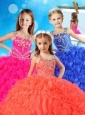 New Style Asymmetrical Neckline Little Girl Pageant Dress with Beading and Ruffles