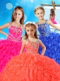 New Style Asymmetrical Neckline Little Girl Pageant Dress with Beading and Ruffles