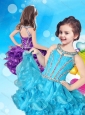 Lovely Beaded and Ruffled Layers Scoop New Style Little Girl Pageant Dress in Organza