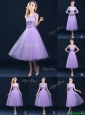 Exclusive A Line Tulle Lavender Dama Dress in Tea Length