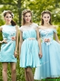 Most Popular Light Blue Prom Dress with Appliques for Spring