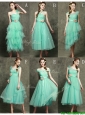Elegant Hand Made Flowers Ankle Length Bridesmaid Dresses in Apple Green