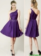 Sexy One Shoulder Purple Short Prom Dresses for Summer