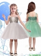 Wonderful Spaghetti Straps Flower Girl Dress with Sequins and Sashes