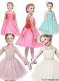 Popular Straps Tulle Little Girl Pageant Dress with Bowknot and Beading