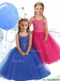 Elegant Straps Beading Little Girl Pageant Dress in Ankle Length