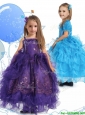 Luxurious Spaghetti Straps Little Girl Pageant Dress with Lace and Ruffled Layers