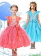 Modest Spaghetti Straps Little Girl Pageant Dress with Beading and Ruffles