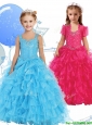 Romantic Straps Little Girl Pageant Dress with Beading and Ruffled Layers