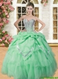 Beautiful Spring Green Sweet 16 Dress with Beading and Pick Ups