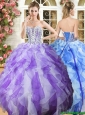Popular Beaded Bodice and Ruffled Quinceanera Dress in Organza