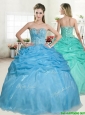 Best Selling Beaded and Pick Ups Quinceanera Dress in Baby Blue