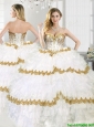 Gorgeous Beaded and Ruffled Layers Sweet 16 Dress in White