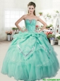 Romantic Apple Green Quinceanera Dress with Beading and Pick Ups for Spring