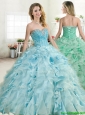 2016 Elegant Beaded and Ruffled Quinceanera Dress in Baby Blue