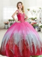 Hot Sale Colorful Straps Quinceanera Dress with Beading and Ruffled Layers