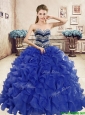 Popular Beaded and Ruffled Big Puffy Quinceanera Dress in Organza