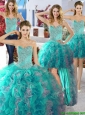 Discount Organza Detachable Quinceanera Dresses with Beading and Ruffles