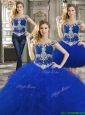Latest Off the Shoulder Cap Sleeves Detachable Quinceanera Dresses with Beading and Ruffles