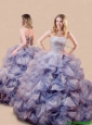 Romantic Beaded and Bubble Big Puffy Quinceanera Dress in Lavender