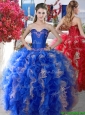 2016 Elegant Applique and Ruffled Big Puffy Quinceanera Dress in Organza