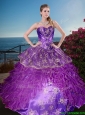 New Arrivals Applique and Ruffled Layers Quinceanera Gown in Organza and Taffeta