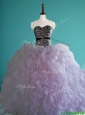 Romantic Leopard Big Puffy Quinceanera Dress with Beading and Ruffles