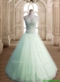 Classical Beaded Bodice Tulle Quinceanera Dress in Apple Green