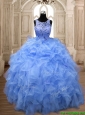 Perfect Scoop Beading and Ruffles Quinceanera Dress in Organza
