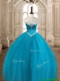 Best Selling Ball Gown Teal Sweet 16 Dress with Beading