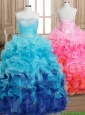 Fashionable Gradient Color Quinceanera Dress with Beading and Ruffles