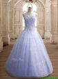 Hot Sale Beaded Bodice Tulle Quinceanera Dress in Lavender
