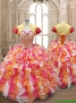 New Arrivals Multi Color Quinceanera Dress with Beading and Ruffles